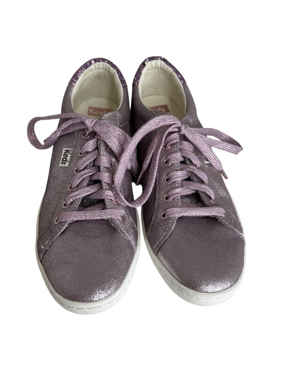 Keds For Kate Spade Glittery Lavender Sneakers Lace-Up Sparkly Casual Shoes 6